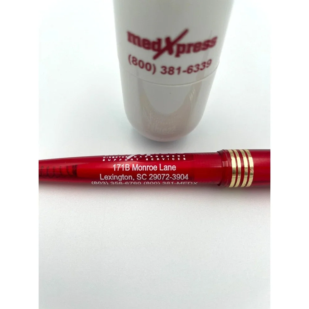 MedXPress Drug Rep Promo Pen & Capsule Highlighter Set Medical Advertising Red